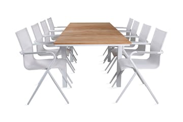 Mexico Förlängningsbar Matgrupp Utomhus 180cm + 8 Alina Stolar - Svart/Grå - Utemöbler & utemiljö - Utegrupp - Matgrupp utomhus