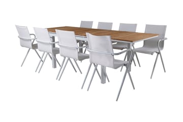 Mexico Förlängningsbar Matgrupp Utomhus 180cm + 8 Alina Stolar - Svart/Grå - Utemöbler & utemiljö - Utegrupp - Matgrupp utomhus