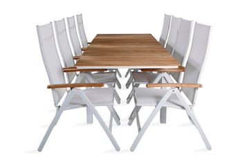Mexico Förlängningsbar Matgrupp Utomhus 180cm + 8 Panama Stolar - Svart/Grå - Utemöbler & utemiljö - Utegrupp - Matgrupp utomhus