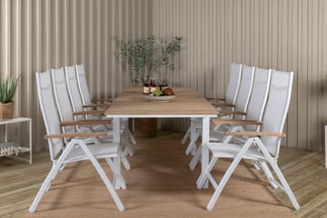 Mexico Förlängningsbar Matgrupp Utomhus 180cm + 8 Panama Stolar - Svart/Grå - Utemöbler & utemiljö - Utegrupp - Matgrupp utomhus