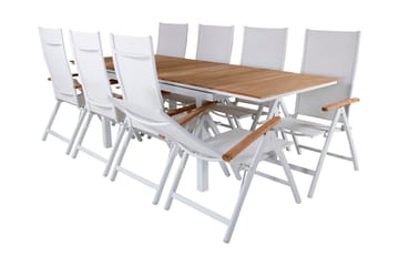 Mexico Förlängningsbar Matgrupp Utomhus 180cm + 8 Panama Stolar - Svart/Grå - Utemöbler & utemiljö - Utegrupp - Matgrupp utomhus