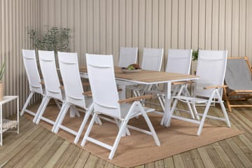 Mexico Förlängningsbar Matgrupp Utomhus 180cm + 8 Panama Stolar - Svart/Grå - Utemöbler & utemiljö - Utegrupp - Matgrupp utomhus
