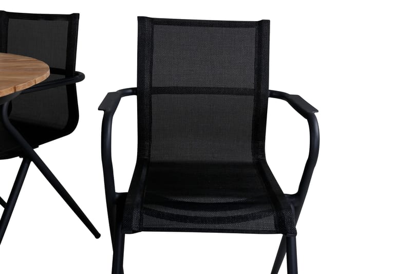 Mexico Matgrupp Utomhus Rund Ø140cm + 4 Alina Matstolar - Brun/Vit - Utemöbler & utemiljö - Utegrupp - Matgrupp utomhus