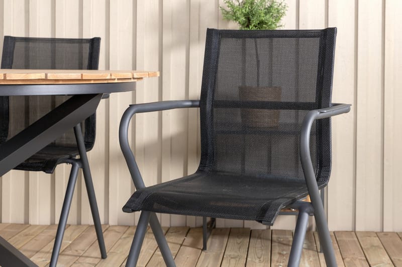 Mexico Matgrupp Utomhus Rund Ø140cm + 4 Alina Matstolar - Brun/Vit - Utemöbler & utemiljö - Utegrupp - Matgrupp utomhus