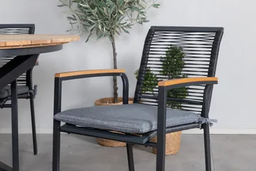 Mexico Matgrupp Utomhus Rund Ø140cm + 4 Dallas Matstolar - Svart - Utemöbler & utemiljö - Utegrupp - Matgrupp utomhus