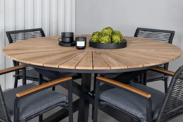 Mexico Matgrupp Utomhus Rund Ø140cm + 4 Dallas Matstolar - Svart - Utemöbler & utemiljö - Utegrupp - Matgrupp utomhus