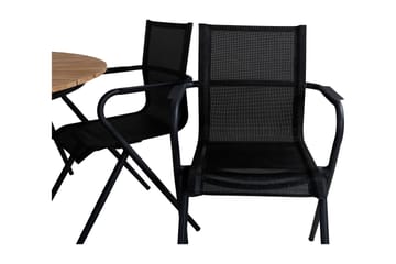 Mexico Matgrupp Utomhus Rund Ø140cm + 6 Alina Matstolar - Svart/Natur - Utemöbler & utemiljö - Utegrupp - Matgrupp utomhus