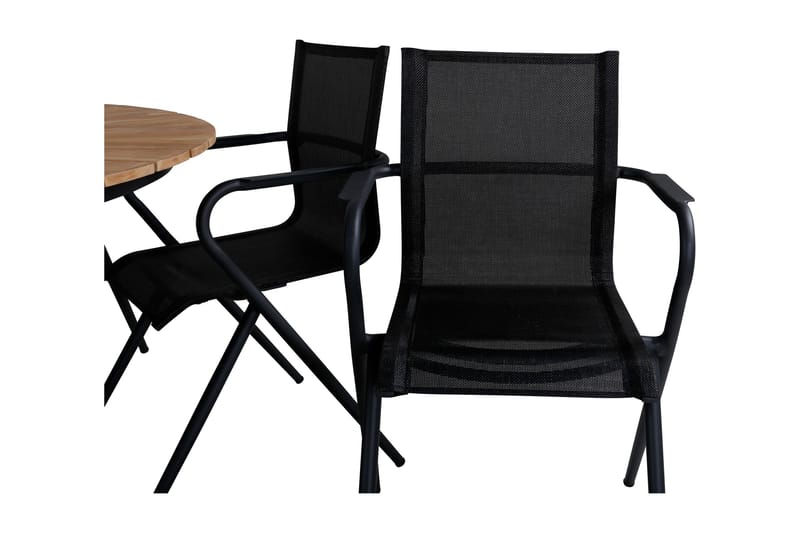 Mexico Matgrupp Utomhus Rund Ø140cm + 6 Alina Matstolar - Svart/Natur - Utemöbler & utemiljö - Utegrupp - Matgrupp utomhus