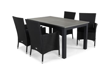 Monaco Matgrupp Utomhus 152-210 + 4 Thor Fåtölj m Dyna - Svart/Svart/Svart - Utemöbler & utemiljö - Utegrupp - Matgrupp utomhus