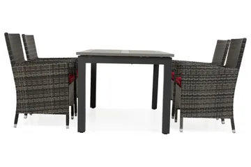 Monaco Matgrupp Utomhus 152-210 + 4 Thor Fåtölj - Svart/Grå - Utemöbler & utemiljö - Utegrupp - Matgrupp utomhus