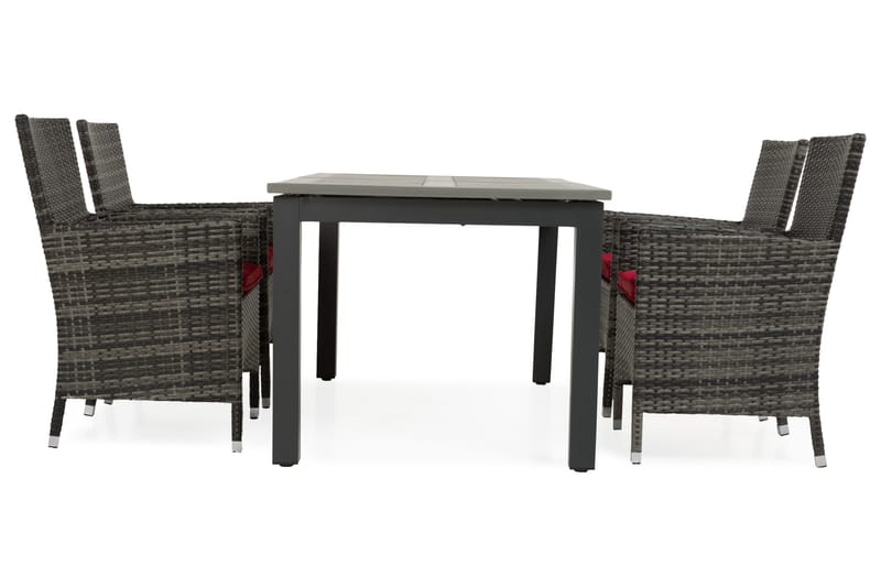 Monaco Matgrupp Utomhus 152-210 + 4 Thor Fåtölj - Svart/Grå - Utemöbler & utemiljö - Utegrupp - Matgrupp utomhus