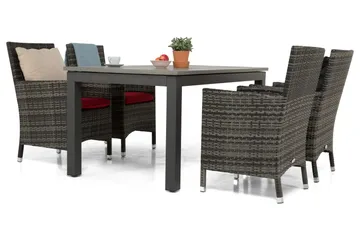 Monaco Matgrupp Utomhus 152-210 + 4 Thor Fåtölj - Svart/Grå - Utemöbler & utemiljö - Utegrupp - Matgrupp utomhus