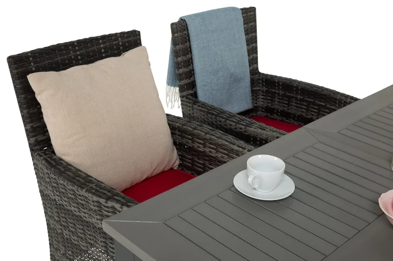 Monaco Matgrupp Utomhus 152-210 + 4 Thor Fåtölj - Svart/Grå - Utemöbler & utemiljö - Utegrupp - Matgrupp utomhus