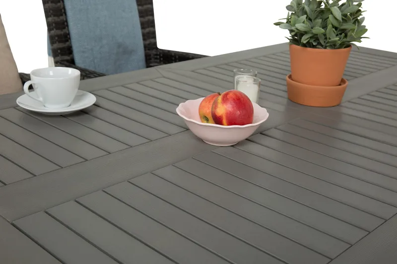 Monaco Matgrupp Utomhus 152-210 + 4 Thor Fåtölj - Svart/Grå - Utemöbler & utemiljö - Utegrupp - Matgrupp utomhus