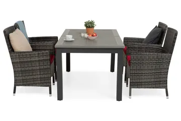 Monaco Matgrupp Utomhus 152-210 + 4 Thor Fåtölj - Svart/Grå - Utemöbler & utemiljö - Utegrupp - Matgrupp utomhus