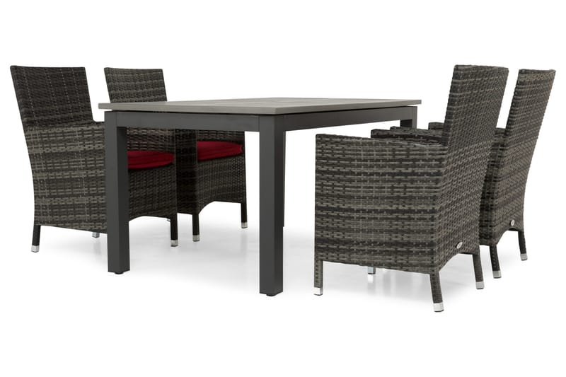 Monaco Matgrupp Utomhus 152-210 + 4 Thor Fåtölj - Svart/Grå - Utemöbler & utemiljö - Utegrupp - Matgrupp utomhus
