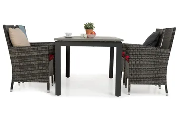 Monaco Matgrupp Utomhus 152-210 + 4 Thor Fåtölj - Svart/Grå - Utemöbler & utemiljö - Utegrupp - Matgrupp utomhus