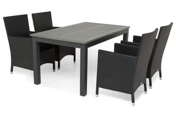 Monaco Matgrupp Utomhus 152-210 + 4 Thor Fåtölj - Svart/Svart - Utemöbler & utemiljö - Utegrupp - Matgrupp utomhus