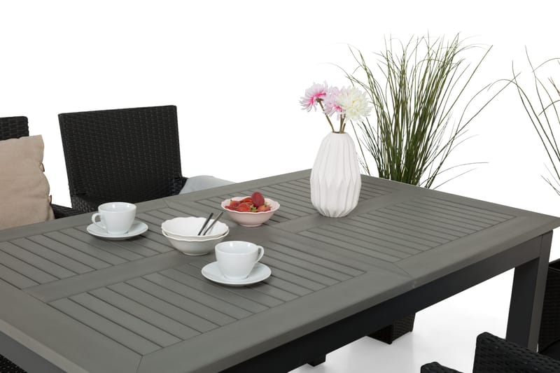 Monaco Matgrupp Utomhus 152-210 + 4 Thor Fåtölj - Svart/Svart - Utemöbler & utemiljö - Utegrupp - Matgrupp utomhus