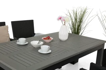 Monaco Matgrupp Utomhus 152-210 + 4 Thor Fåtölj - Svart/Svart - Utemöbler & utemiljö - Utegrupp - Matgrupp utomhus