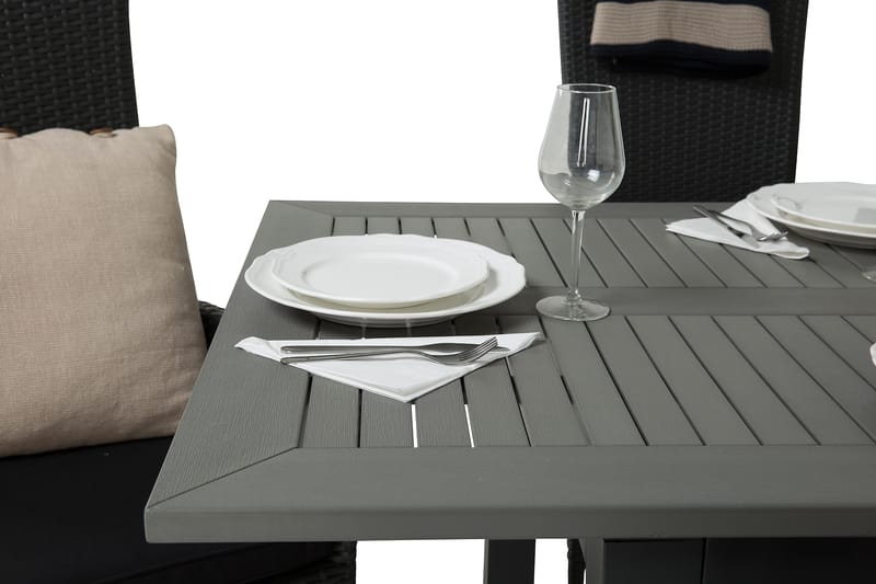 Monaco Matgrupp Utomhus 152-210 + 6 Jenny Ställbar Fåtölj - Svart - Utemöbler & utemiljö - Utegrupp - Matgrupp utomhus