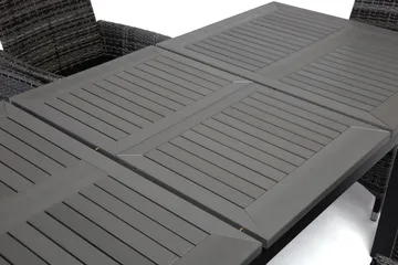 Monaco Matgrupp Utomhus 152-210 + 6 Jenny Ställbar Fåtölj - Svart/Grå - Utemöbler & utemiljö - Utegrupp - Matgrupp utomhus