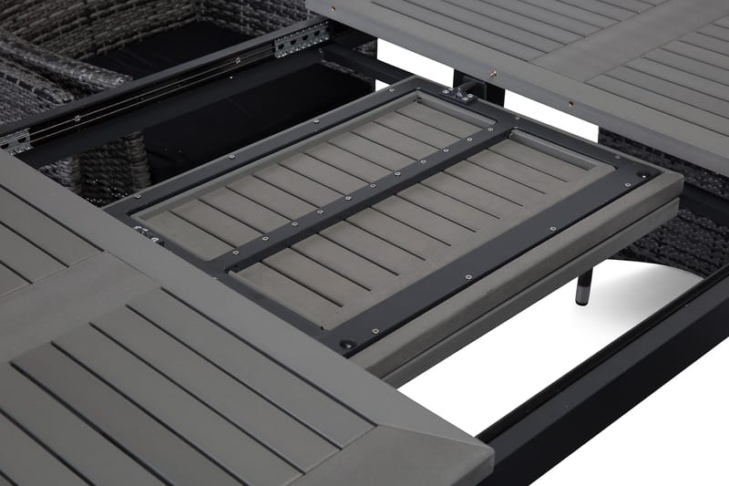 Monaco Matgrupp Utomhus 152-210 + 6 Jenny Ställbar Fåt ölj - Svart/Grå - Utemöbler & utemiljö - Utegrupp - Matgrupp utomhus