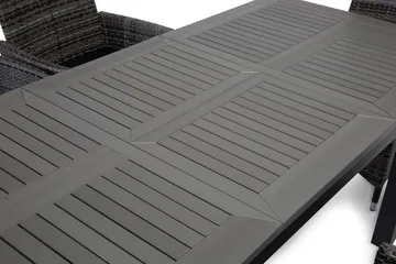 Monaco Matgrupp Utomhus 152-210 + 6 Jenny Ställbar Fåtölj - Svart/Grå - Utemöbler & utemiljö - Utegrupp - Matgrupp utomhus