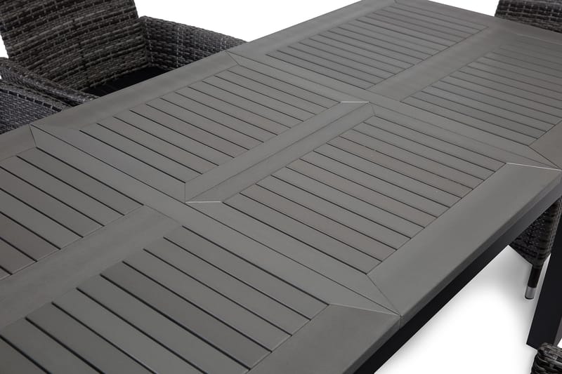 Monaco Matgrupp Utomhus 152-210 + 6 Jenny Ställbar Fåtölj - Svart/Grå - Utemöbler & utemiljö - Utegrupp - Matgrupp utomhus