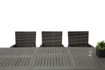 Monaco Matgrupp Utomhus 152-210 + 6 Thor Fåtölj - Svart/Grå - Utemöbler & utemiljö - Utegrupp - Matgrupp utomhus