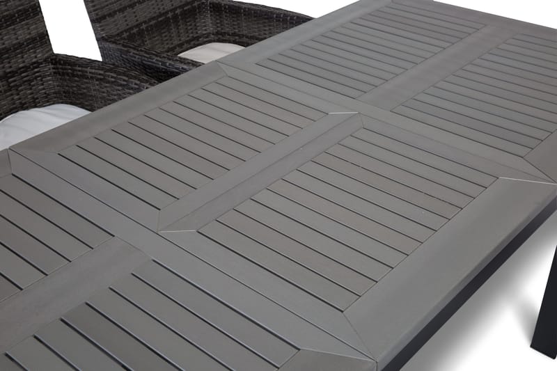 Monaco Matgrupp Utomhus 152-210 + 6 Thor Fåtölj - Svart/Grå - Utemöbler & utemiljö - Utegrupp - Matgrupp utomhus