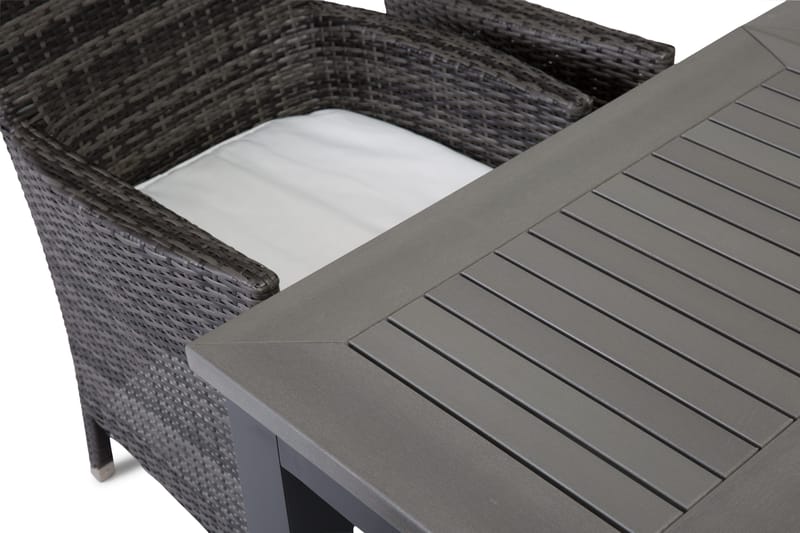 Monaco Matgrupp Utomhus 152-210 + 6 Thor Fåtölj - Svart/Grå - Utemöbler & utemiljö - Utegrupp - Matgrupp utomhus