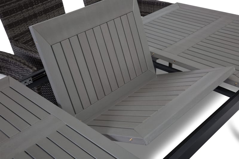 Monaco Matgrupp Utomhus 152-210 + 6 Thor Fåtölj - Svart/Grå - Utemöbler & utemilj ö - Utegrupp - Matgrupp utomhus