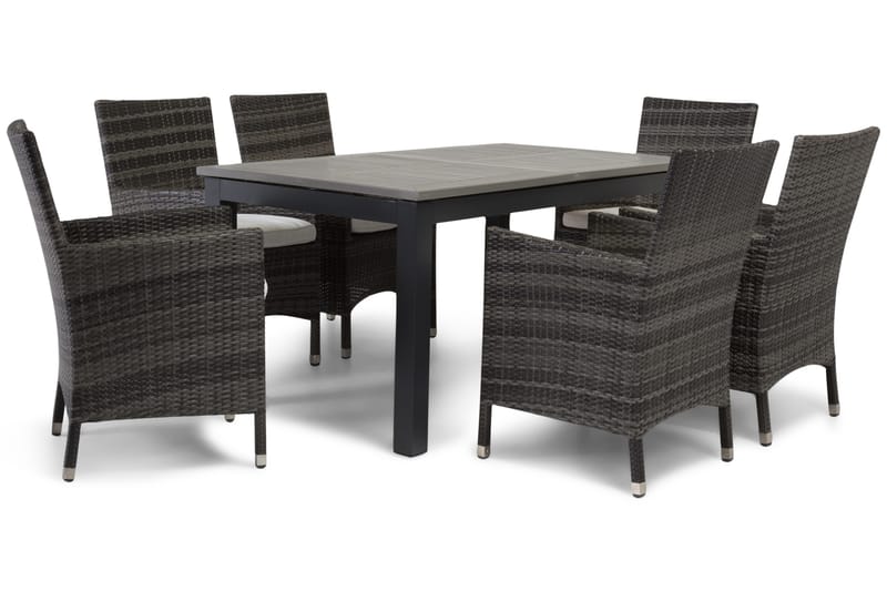 Monaco Matgrupp Utomhus 152-210 + 6 Thor Fåtölj - Svart/Grå - Utemöbler & utemiljö - Utegrupp - Matgrupp utomhus