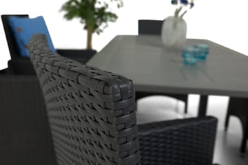 Monaco Matgrupp Utomhus 152-210 + 6 Thor Fåtölj - Svart/Svart - Utemöbler & utemiljö - Utegrupp - Matgrupp utomhus