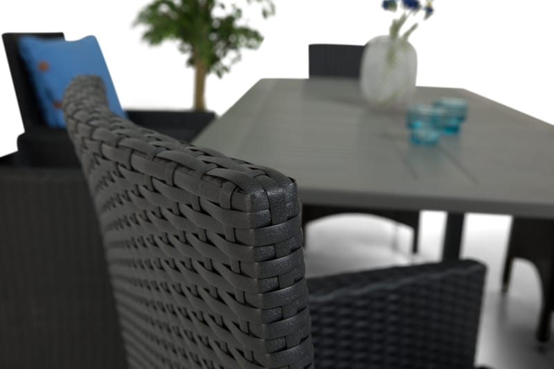 Monaco Matgrupp Utomhus 152-210 + 6 Thor Fåtölj - Svart/Svart - Utemöbler & utemiljö - Utegrupp - Matgrupp utomhus