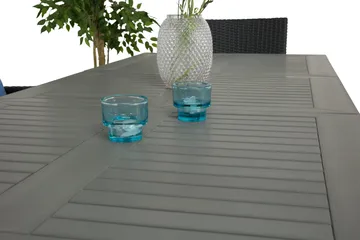 Monaco Matgrupp Utomhus 152-210 + 6 Thor Fåtölj - Svart/Svart - Utemöbler & utemiljö - Utegrupp - Matgrupp utomhus