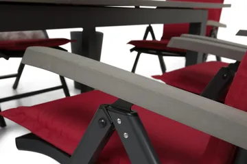 Monaco Matgrupp Utomhus 152-210 + 6 Positionsstolar - Svart/Svart - Utemöbler & utemiljö - Utegrupp - Matgrupp utomhus