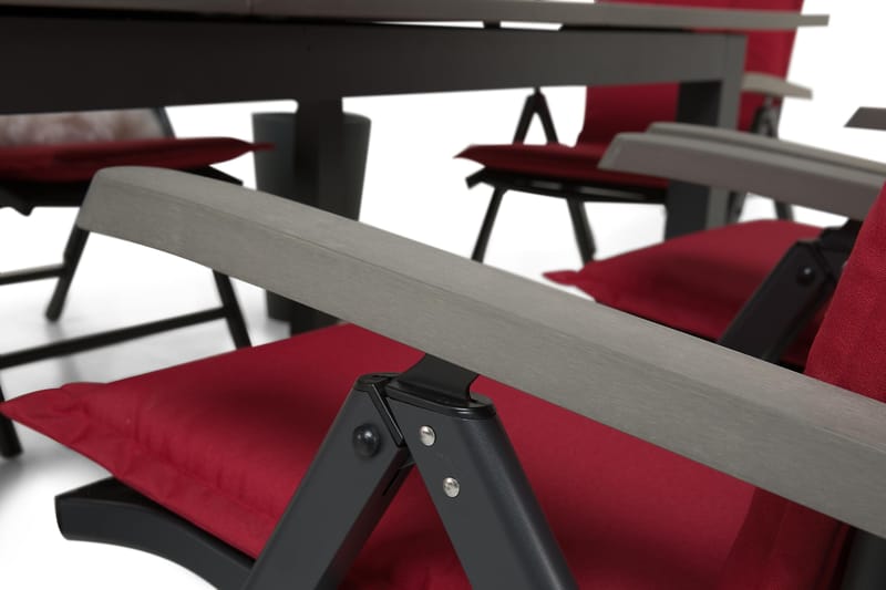 Monaco Matgrupp Utomhus 152-210 + 6 Positionsstolar - Svart/Svart - Utemöbler & utemiljö - Utegrupp - Matgrupp utomhus