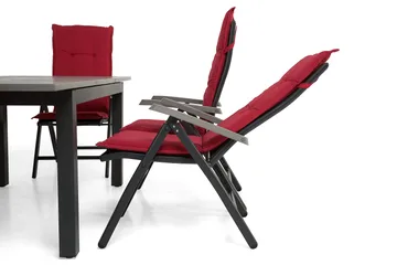 Monaco Matgrupp Utomhus 152-210 + 6 Positionsstolar - Svart/Svart - Utemöbler & utemiljö - Utegrupp - Matgrupp utomhus