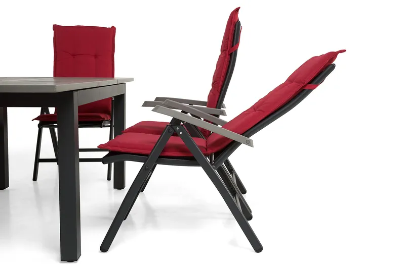 Monaco Matgrupp Utomhus 152-210 + 6 Positionsstolar - Svart/Svart - Utemöbler & utemiljö - Utegrupp - Matgrupp utomhus