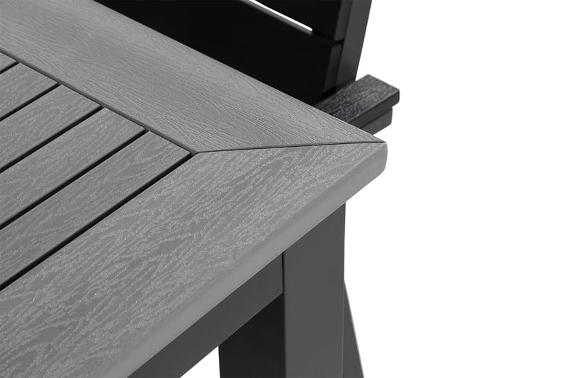 Monaco Matgrupp Utomhus 152-210x90 + 4 Tunis Stapelstol - Svart - Utemöbler & utemiljö - Utegrupp - Matgrupp utomhus