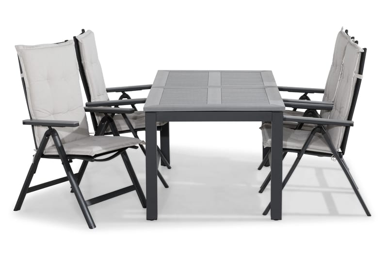 Monaco Matgrupp Utomhus 152-210x90+4 Monaco Light Positionsstol Dyna, Svart/Grå/Offwhite