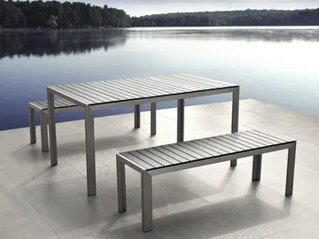 Nardo Trädgårdsmöbelset Med Utebord+Bänk Utomhus - Grå - Utemöbler & utemiljö - Utegrupp - Matgrupp utomhus