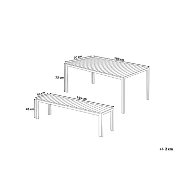 Nardo Trädgårdsmöbelset Med Utebord+Bänk Utomhus - Grå - Utemöbler & utemiljö - Utegrupp - Matgrupp utomhus