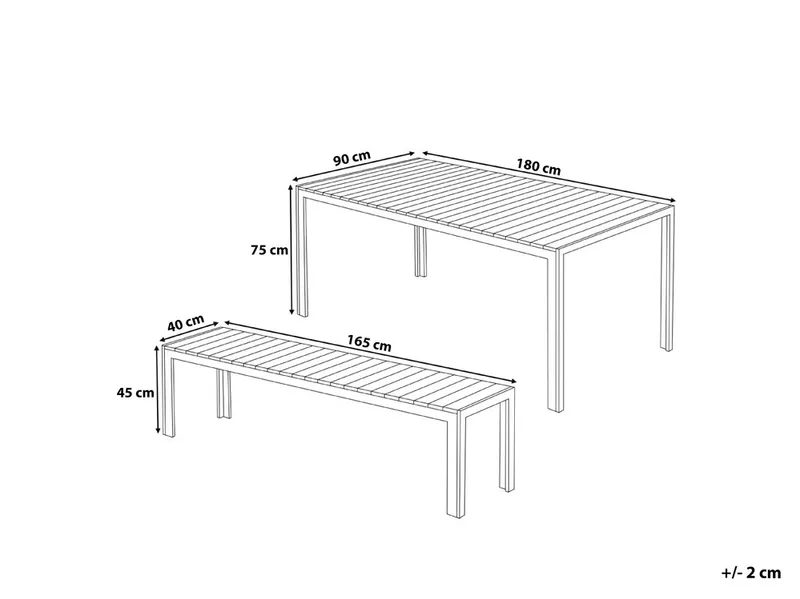 Nardo Trädgårdsmöbelset Med Utebord+Bänk Utomhus - Grå - Utemöbler & utemiljö - Utegrupp - Matgrupp utomhus