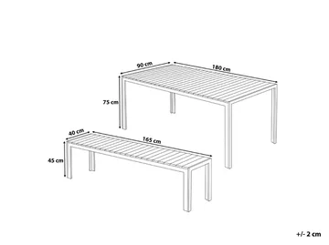 Nardo Trädgårdsmöbelset Med Utebord+Bänk Utomhus - Trä/Natur - Utemöbler & utemiljö - Utegrupp - Matgrupp utomhus