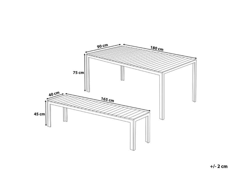Nardo Trädgårdsmöbelset Med Utebord+Bänk Utomhus - Trä/Natur - Utemöbler & utemiljö - Utegrupp - Matgrupp utomhus