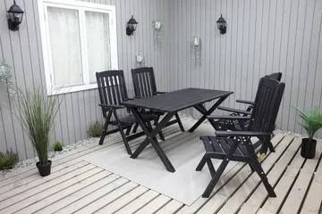 Oliver Matgrupp Utomhus 4 Utestolar - Grå/Svart - Utemöbler & utemiljö - Utegrupp - Matgrupp utomhus