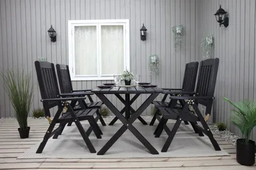 Oliver Matgrupp Utomhus 4 Utestolar - Grå/Svart - Utemöbler & utemiljö - Utegrupp - Matgrupp utomhus